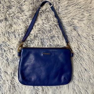 Blue Fossil Wristlet